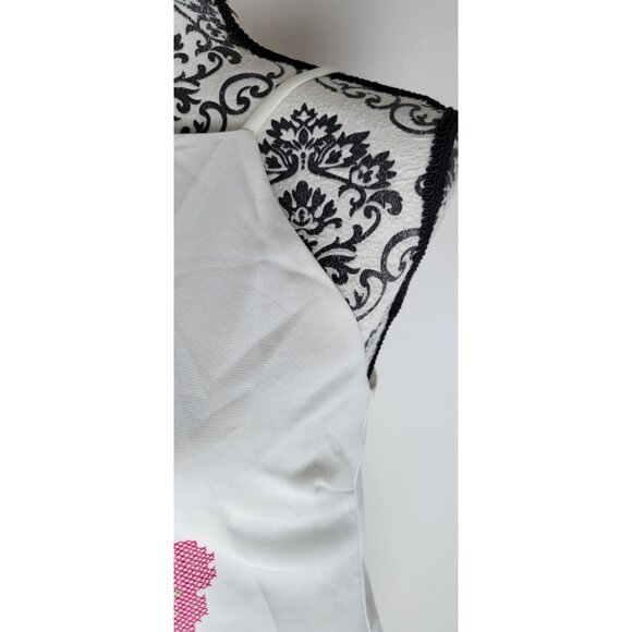 Endless Rose Anthropologie Dress Women’s Halter Sz Small White Embroidery - Picture 4 of 16